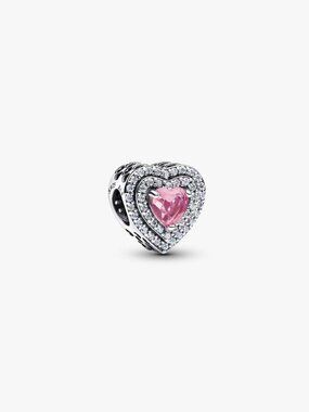 Pandora Sparkling Leveled Hearts Charm